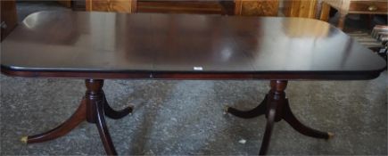 Regency style twin pedestal dining table