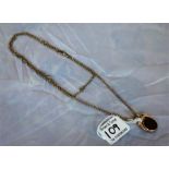 9ct gold swivel fob on chain