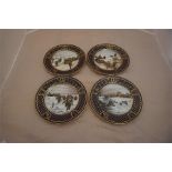 Four Commemorative Spode wall plates, depicting the D- Day landing