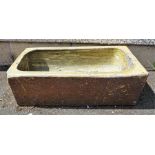 A Salt Glazed Stone Planter, of square form, 26cm high, 79cm wide