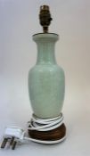 A 19th Century Chinese Celadon Crackle Glaze Vase/ Lamp Base