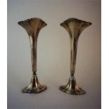 A Pair Of Silver Posy Vases