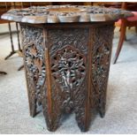 An Anglo Indian Carved Octagonal Occasional Table