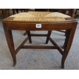 A 19th Century Pine Stool With Rush Seat