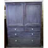 A 19th Century Painted Grey Pine Converted Linen Cupboard