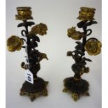 A Pair Of French Cast Bronze & Gilded Candle Sconces