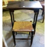 A Stained Oak Organ Stool