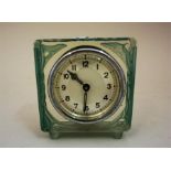 A Bohemian Style Green Frosted Glass Desk Clock