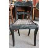 A Regency Anglo Indian Ebony Dining Chair