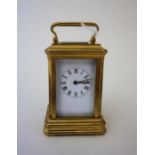 A Late 19th Century Brass Carriage Clock