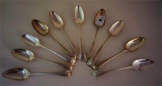 A Set Of Ten Georgian Silver Dessert Spoons