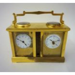 A French Gilded Brass Combination Cased Carriage Clock, Circa 1900