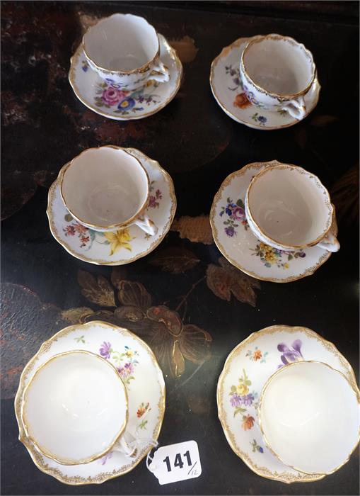 A Meissen Six Piece Porcelain Coffee Set, Circa Early 20th Century