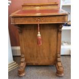 A Victorian Walnut Inlaid Davenport