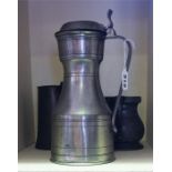 A Mixed Lot Of 19th Century Pewter Wares, to include a tappit hen, tankards and measures, also