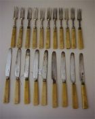 A Set Of Twenty George IV Silver Bladed Pickle Knives and Forks