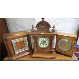 Three Assorted Mantel Clocks