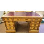 A Late Victorian Golden Oak Partners Desk