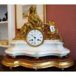 A 19th Century French Spelter Parcel Gilt & Ormolu Mantel Clock