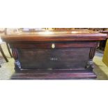 A Victorian Mahogany Blanket Chest, converted from a wardrobe, pine lined, with gilt metal carry