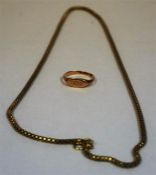 A Gold Chain & A 9ct Gold Signet Ring, overall weight 10.1 grams, (2)