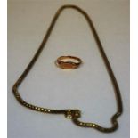 A Gold Chain & A 9ct Gold Signet Ring, overall weight 10.1 grams, (2)