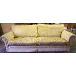 A Large Modern Two Seater Sofa, Upholstered in floral fabric, 76cm high, 272cm wide