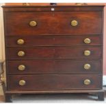 A George III Mahogany Secretaire Chest Of Drawers, the large secretaire drawer having a fall front