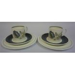 A Susie Cooper For Wedgwood Eight Piece Coffee Set, to include side plates, saucers, cups and
