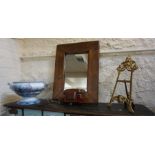 A Mixed Lot Of Collectables, Comprising of a brass easel picture fame, a pine framed wall mirror,
