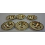 A Set Of Six Queen Elizabeth II Silver Circular Pin Dishes, Hallmarks for London, date letter C,