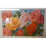 DM & EM Alderson "Roses" "Still Life" Watercolour, signed and dated 1984 to lower right, label to
