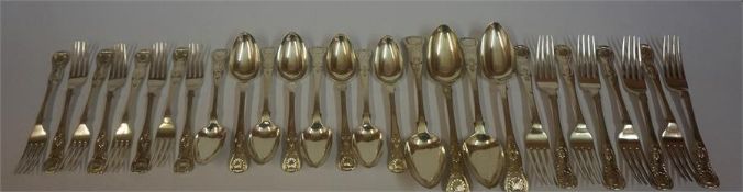 A Quantity Of Regency & George IV Silver Kings Pattern Flatware, Hallmarks for James & Walter