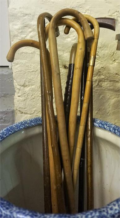 A Group Of Nine Assorted Walking Canes, various sizes, (9)