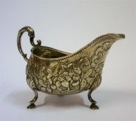 An 18th Century Irish Silver Sauce Boat By Matthew West Dublin 1792, Decorated with later