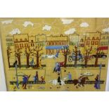 A Hand Woven Panel Of A Borders Town, 45 x 62cm, framed