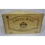 A Case of Twelve Bottles Of Lacoste-Borie 2011 Pauillac, box sealed