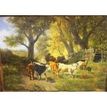 B. Murray "Farm Animals" Oil On Board, 28 x 38cm, framed