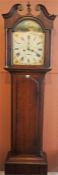 A Georgian Oak Cased Eight Day Longcase Clock By George Bell Jedburgh, the painted 11 inch dial with
