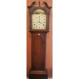 A Georgian Oak Cased Eight Day Longcase Clock By George Bell Jedburgh, the painted 11 inch dial with