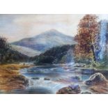 Scottish School "Pass Of Leny Perthshire", unsigned Victorian watercolour, 27 x 38cm, in giltwood