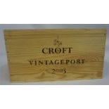 A Case Of Twelve Bottles Of Croft Vintage Port 2003, case sealed, ( The following lots 73-92 are