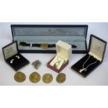A Quantity Of Silver & Other Jewellery, to include boxed silver jewellery, four clay Cameo pendants,