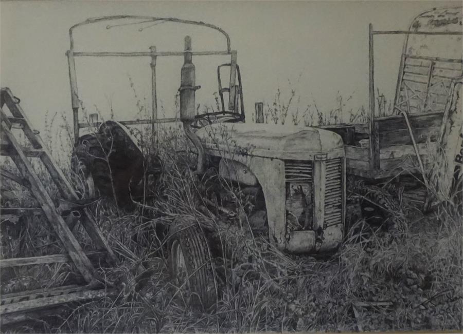 Jane Jordan "Tractor Subject" Limited Edition Print, signed and dated 2006 to lower right, 18.5 x - Image 2 of 2