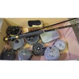 A Group Of Eight Fishing Reels, to include four by Beaudex, three by Condex, and one by Pridex, also