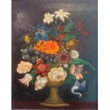 Continental School, "Still Life" Subject Of Flowers, unsigned oil on panel, 41.5 x 33cm, in gilt