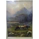 A Pair Of "Highland Cattle" Prints, 33.5 x 23cm, in giltwood frame, (2)