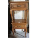 A Pair Of French Oak Bedside Cabinets, with single drawer, 50cm high, 44cm wide, 33 deep,