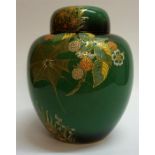 A Carlton Ware "Verte Royale" Ginger Jar With Cover, in the Spiders Web pattern, no 125 stamped to