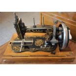 The Oxford Sewing Machine, Made in Saxony, 20cm high, with cover